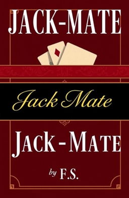 A captivating retro-style book cover for a mystery-romance novel titled 'Jack-Mate', featuring a prominent casino theme and elements of makeup