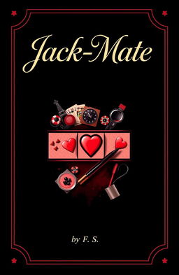 A captivating retro-style book cover for a mystery-romance novel titled "Jack-Mate"