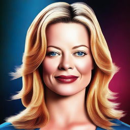 A high-quality digital art portrait of a young woman resembling Jeri Ryan