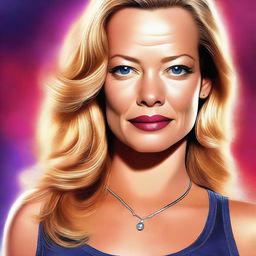 A high-quality digital art portrait of a young woman resembling Jeri Ryan