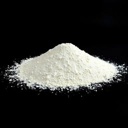 A heap of Pul Bieber powder spilled on the ground, with nothing else in the image