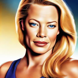 A high-quality digital art portrait of a young woman resembling Jeri Ryan