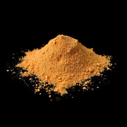 A heap of Aleppo pepper powder spilled on the ground, with nothing else in the image