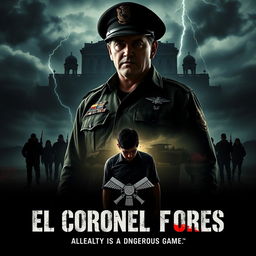 A dramatic movie poster for an action-thriller titled 'El Coronel Flores'