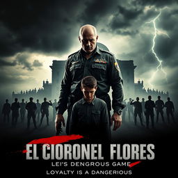A dramatic movie poster for an action-thriller titled 'El Coronel Flores'