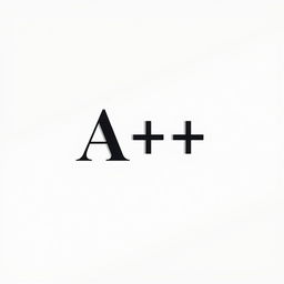 A minimalistic design featuring a large letter 'A+' prominently displayed on a white background