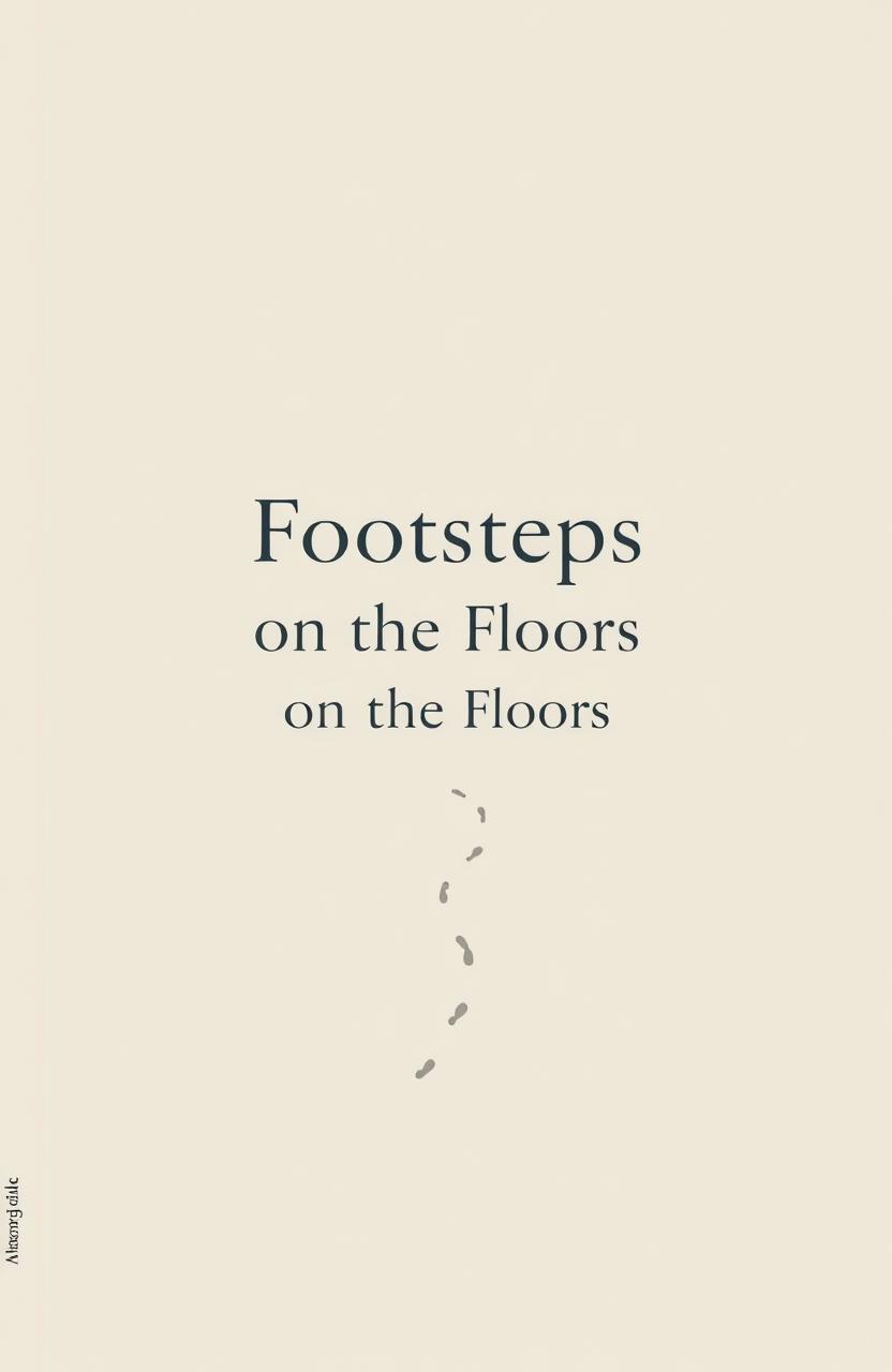 A minimalist design for a book cover titled 'Footsteps on the Floors'