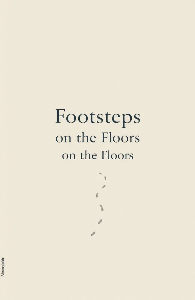 A minimalist design for a book cover titled 'Footsteps on the Floors'