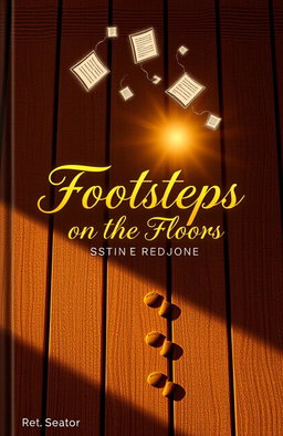 A visually captivating book cover design for a poetry book titled 'Footsteps on the Floors'