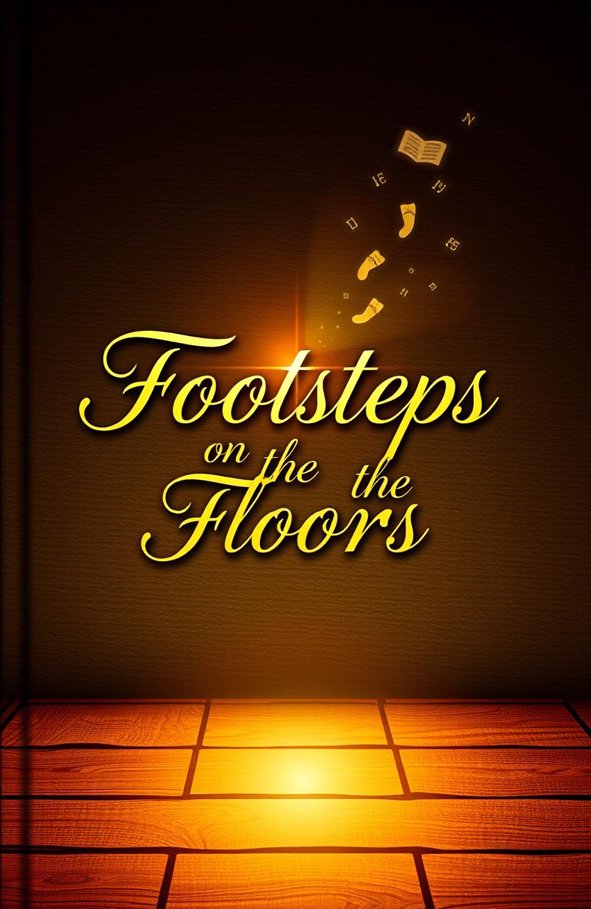 A visually captivating book cover design for a poetry book titled 'Footsteps on the Floors'