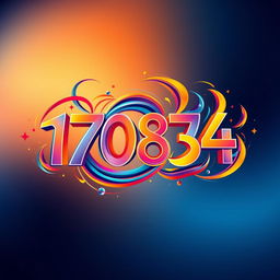 An abstract representation of the number '1708734', creatively illustrated as a dynamic digital art piece