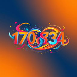 An abstract representation of the number '1708734', creatively illustrated as a dynamic digital art piece