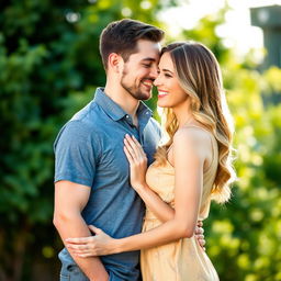 A beautiful couple standing closely together, showcasing their deep connection and love