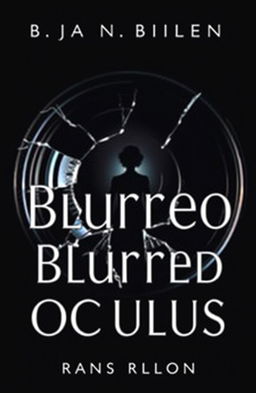 A captivating book cover for "Blurred Oculus", featuring a broken camera lens symbolizing the theme of distortion and perception