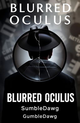 A book cover for 'Blurred Oculus', featuring a broken lens symbolizing obscurity and distorted vision