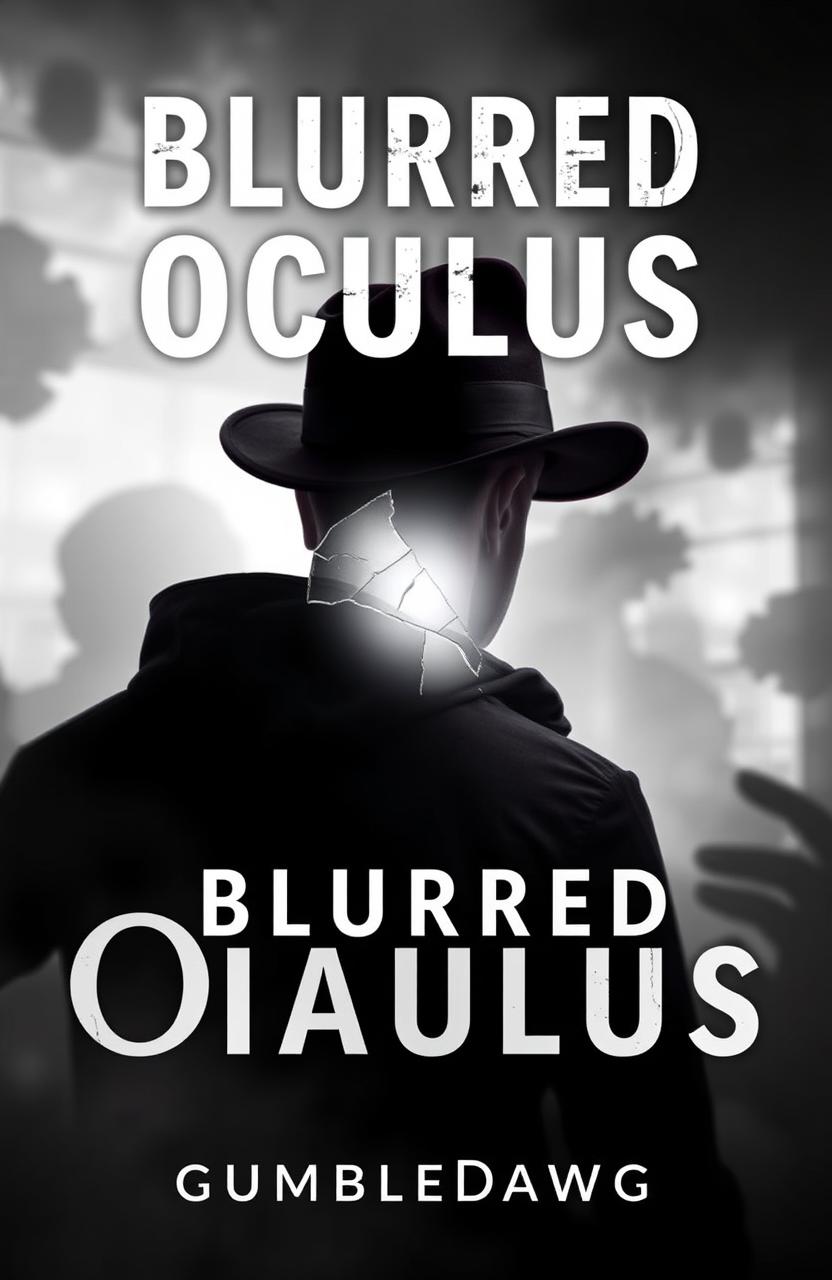 A book cover for 'Blurred Oculus', featuring a broken lens symbolizing obscurity and distorted vision