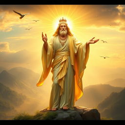 A powerful and majestic representation of a divine figure symbolizing motivation and inspiration