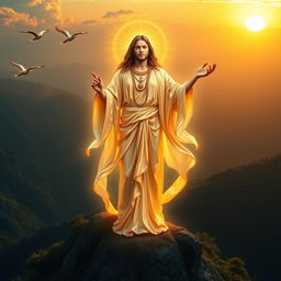 A powerful and majestic representation of a divine figure symbolizing motivation and inspiration