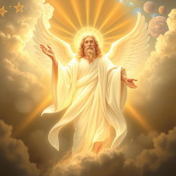 A divine figure representing God, depicted as a radiant being surrounded by a brilliant light