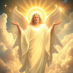 A divine figure representing God, depicted as a radiant being surrounded by a brilliant light