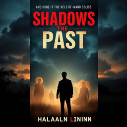 A dramatic book cover for a mystery novel titled 'Shadows of the Past'