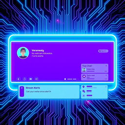 A vibrant and dynamic Twitch overlay design that features a modern, sleek aesthetic suitable for a gaming channel