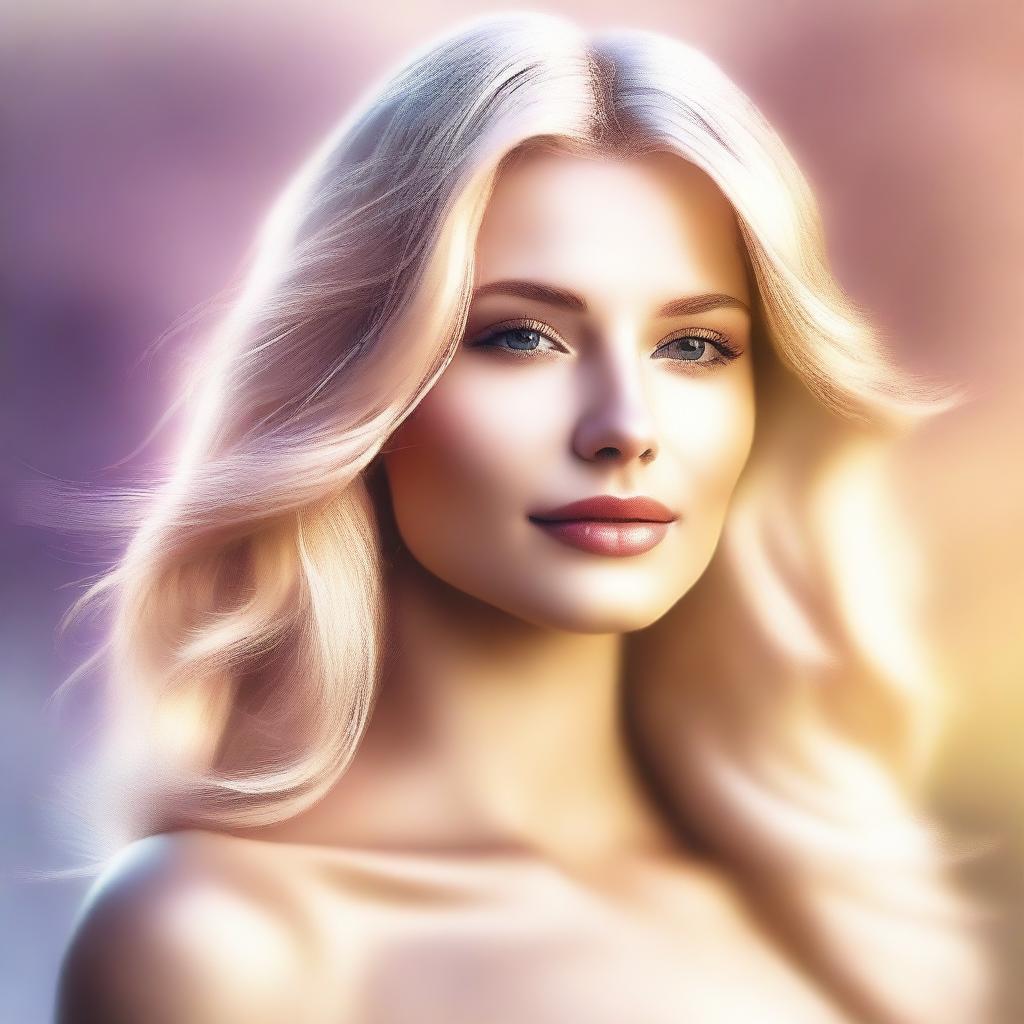 A high-quality digital art image of a blonde woman