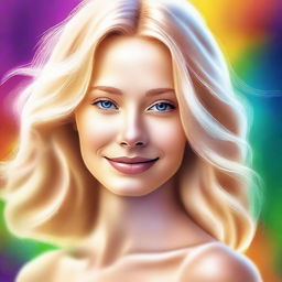 A high-quality digital art image of a blonde woman