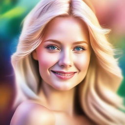 A high-quality digital art image of a blonde woman