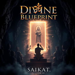 A captivating book cover for 'Divine Blueprint', featuring the title in bold, metallic letters prominently displayed at the top