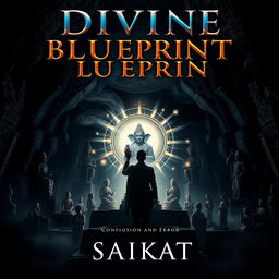 A captivating book cover for 'Divine Blueprint', featuring the title in bold, metallic letters prominently displayed at the top