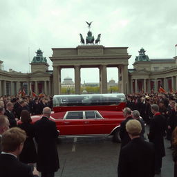 A grand and imposing scene set in Berlin in 1978, portraying an alternate history where Germany emerged victorious in World War II