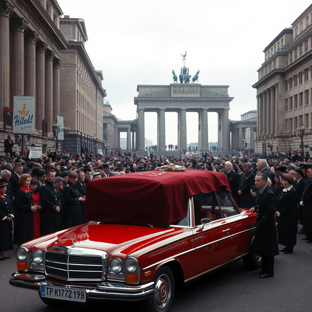 A grand and imposing scene set in Berlin in 1978, portraying an alternate history where Germany emerged victorious in World War II