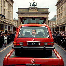 A grand and imposing scene set in Berlin in 1978, portraying an alternate history where Germany has emerged victorious in World War II