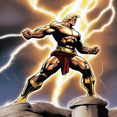 The superhero in the Greco-Roman comic had the power to control lightning, just like Zeus.