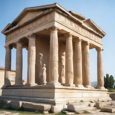 The Greco-Roman temples were adorned with exquisite statues of the gods, creating a sacred atmosphere of worship and reverence.