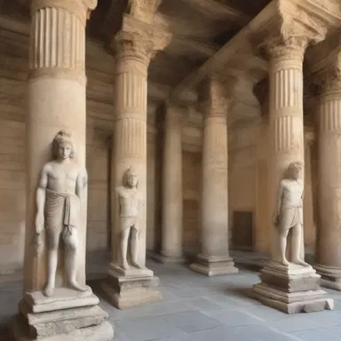 The Greco-Roman temples were adorned with exquisite statues of the gods, creating a sacred atmosphere of worship and reverence.