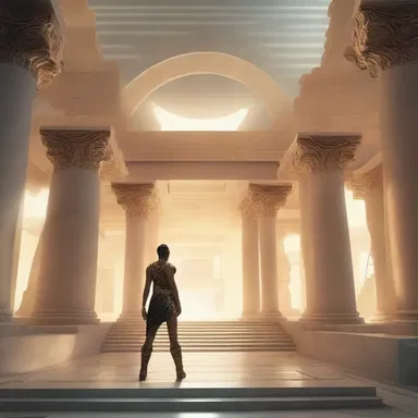 The novel explores a futuristic world where Greek mythology is intertwined with advanced technology.