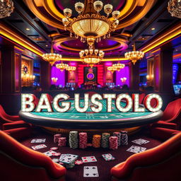 A beautifully designed casino table displaying the text 'BAGUSTOTO' in striking and bold typography