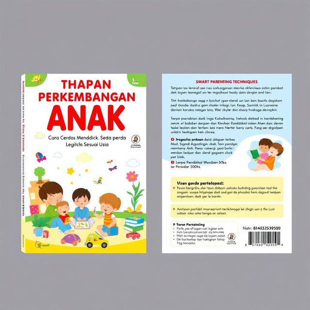 A book cover design for 'Tahapan Perkembangan Anak: Cara Cerdas Mendidik Sesuai Usia'