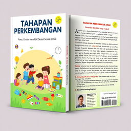 A book cover design for 'Tahapan Perkembangan Anak: Cara Cerdas Mendidik Sesuai Usia'