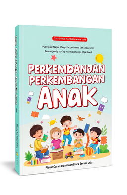 A visually striking book cover design for a book titled 'Tahapan Perkembangan Anak: Cara Cerdas Mendidik Sesuai Usia'