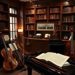 A serene and elegant setting depicting a classical music channel