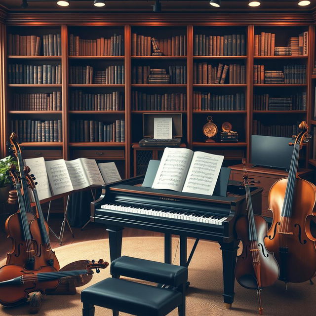 A serene and elegant setting depicting a classical music channel