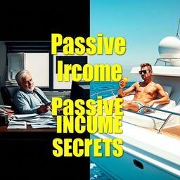 A striking thumbnail for a video about passive income featuring a clear contrast between two lifestyles