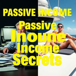 A striking thumbnail for a video about passive income featuring a clear contrast between two lifestyles