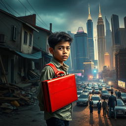 A captivating visual narrative depicting a journey from poverty to wealth