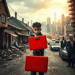 A captivating visual narrative depicting a journey from poverty to wealth