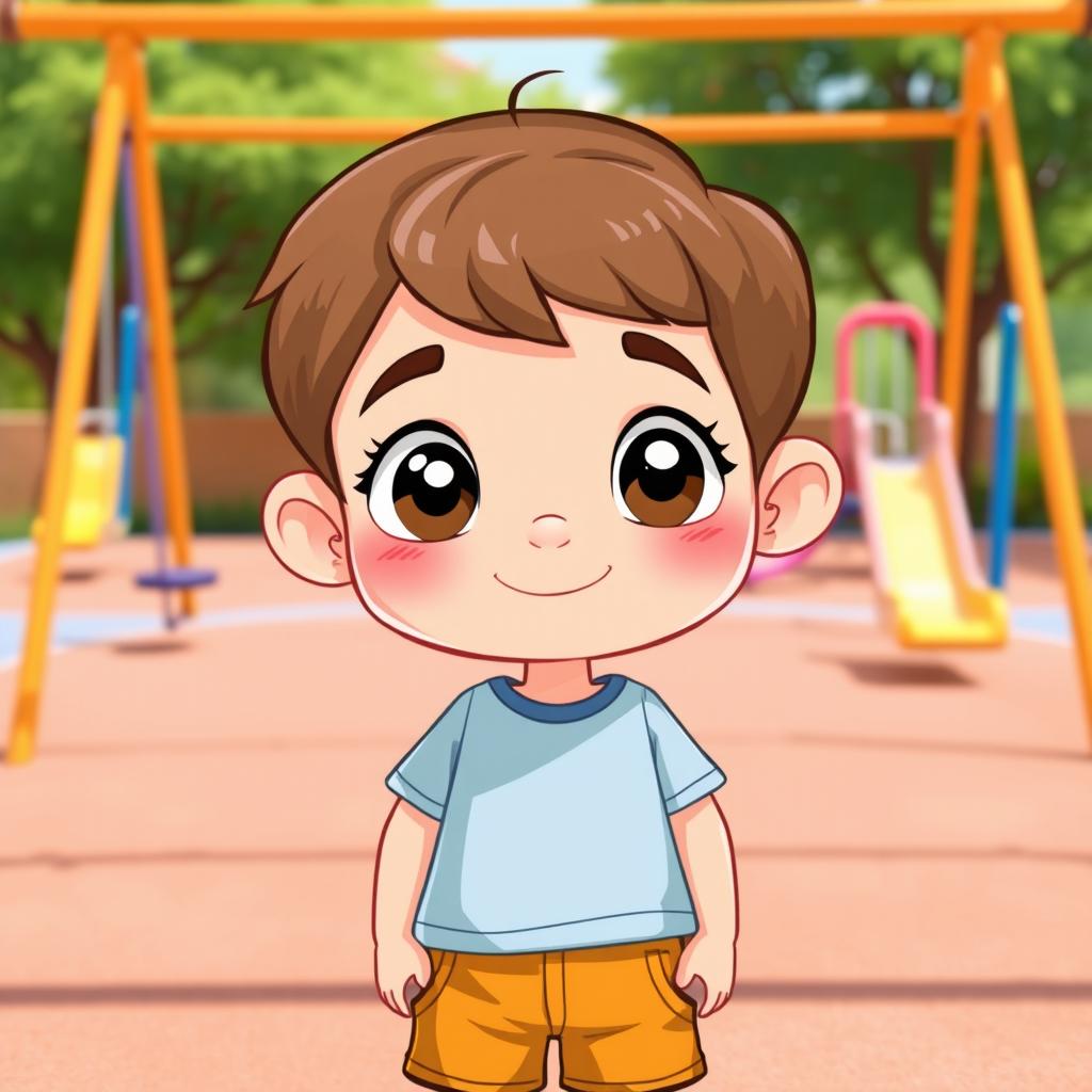 A cartoon-style illustration of a 10-year-old child with a neutral expression, mouth closed, not showing teeth or tongue