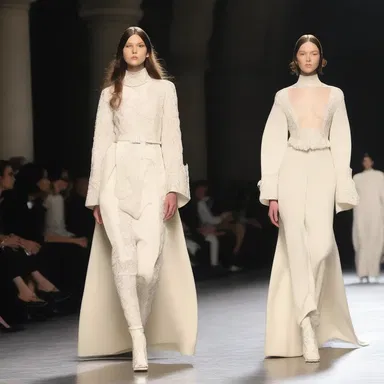 The designer showcased a gregorian-inspired collection on the runway.